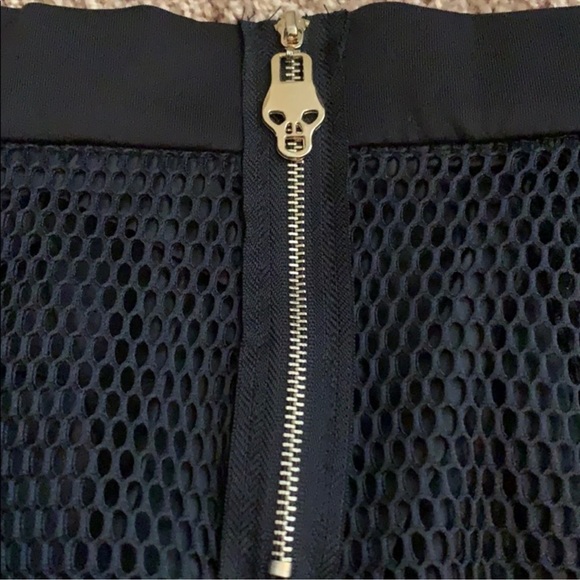 Black mesh skort outfit with skull zippers two piece outfit size m - Picture 11 of 11
